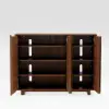 Lineva 48" Ash Wood Veneer Shoe Storage Fluted Entryway Cabinet – AUD-H3070