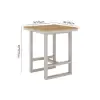 Tevara Outdoor Square Bar Table with Teak Wood Slat Top & Aluminum Frame in Sand