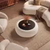 Picture of Modern 39" Round Performance Chenille Ottoman Coffee Table with Hidden Storage