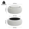 Picture of Modern 39" Round Performance Chenille Ottoman Coffee Table with Hidden Storage