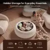 Picture of Modern 39" Round Performance Chenille Ottoman Coffee Table with Hidden Storage