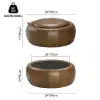 Modern 39" Round Performance Leather Ottoman Coffee Table with Hidden Storage