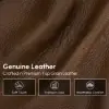 Modern 39" Round Performance Leather Ottoman Coffee Table with Hidden Storage