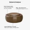 Modern 39" Round Performance Leather Ottoman Coffee Table with Hidden Storage