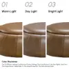 Modern 39" Round Performance Leather Ottoman Coffee Table with Hidden Storage