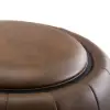 Modern 39" Round Performance Leather Ottoman Coffee Table with Hidden Storage