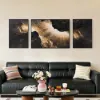 3-Piece Framed Abstract Canvas Wall Art Set with Black Aluminium Frames