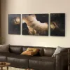 3-Piece Framed Abstract Canvas Wall Art Set with Black Aluminium Frames