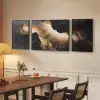 3-Piece Framed Abstract Canvas Wall Art Set with Black Aluminium Frames
