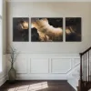 3-Piece Framed Abstract Canvas Wall Art Set with Black Aluminium Frames