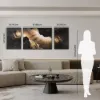 3-Piece Framed Abstract Canvas Wall Art Set with Black Aluminium Frames