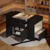 Selvo Saddle Leather Black Closet Island with Storage, Light and Jewellery Display
