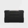 Selvo Saddle Leather Black Closet Island with Storage, Light and Jewellery Display