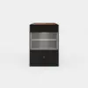 Selvo Saddle Leather Black Closet Island with Storage, Light and Jewellery Display