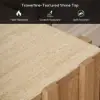 Aura Natural Ash Wood LED Nightstand with Charging Station