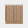 Aura Natural Ash Wood LED Nightstand with Charging Station