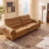 216cm 2-Seater Genuine Leather Power Reclining Sofa with USB & USB-C Charging Ports