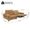 216cm 2-Seater Genuine Leather Power Reclining Sofa with USB & USB-C Charging Ports
