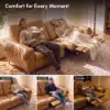 216cm 2-Seater Genuine Leather Power Reclining Sofa with USB & USB-C Charging Ports