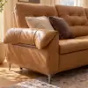 216cm 2-Seater Genuine Leather Power Reclining Sofa with USB & USB-C Charging Ports