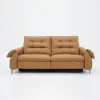 216cm 2-Seater Genuine Leather Power Reclining Sofa with USB & USB-C Charging Ports