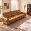 299cm 3-Seater Genuine Leather Power Reclining Sofa with USB & USB-C Charging Ports