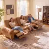 299cm 3-Seater Genuine Leather Power Reclining Sofa with USB & USB-C Charging Ports