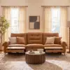 299cm 3-Seater Genuine Leather Power Reclining Sofa with USB & USB-C Charging Ports
