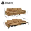 299cm 3-Seater Genuine Leather Power Reclining Sofa with USB & USB-C Charging Ports