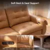 299cm 3-Seater Genuine Leather Power Reclining Sofa with USB & USB-C Charging Ports