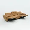 299cm 3-Seater Genuine Leather Power Reclining Sofa with USB & USB-C Charging Ports