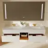 Picture of 150cm Floating Double Bathroom Vanity with Ceramic Sinks, Sintered Stone Top