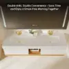 Picture of 150cm Floating Double Bathroom Vanity with Ceramic Sinks, Sintered Stone Top