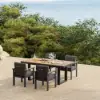 Tevara 5-Piece Rectangular Wood & Aluminium Outdoor Patio Dining Set for 4 People – Dark Grey – AUD-H3086