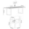 Tevara 5-Piece Rectangular Wood & Aluminium Outdoor Patio Dining Set for 4 People – Dark Grey – AUD-H3086