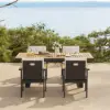 Tevara 5-Piece Rectangular Wood & Aluminium Outdoor Patio Dining Set for 4 People – Dark Grey – AUD-H3088