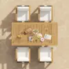 Tevara 5-Piece Rectangular Wood & Aluminium Outdoor Patio Dining Set for 4 People – Dark Grey – AUD-H3088