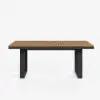 Tevara 7-Piece Rectangular Wood & Aluminium Outdoor Patio Dining Set for 6 People – Dark Grey – AUD-H3089