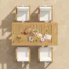 Tevara 5-Piece Rectangular Wood & Aluminium Outdoor Patio Dining Set for 4 People – Sand