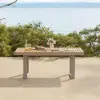 Tevara 5-Piece Rectangular Wood & Aluminium Outdoor Patio Dining Set for 4 People – Sand