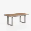 Tevara 5-Piece Rectangular Wood & Aluminium Outdoor Patio Dining Set for 4 People – Sand