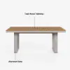 Tevara 7-Piece Rectangular Wood & Aluminium Outdoor Patio Dining Set for 6 People – Sand