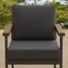Tevara 6-Piece Rectangular Wood and Aluminium Outdoor Dining Set with Pillar Umbrella – Dark Grey – AUD-H3092