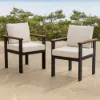 Tevara 8-Piece Rectangular Wood & Aluminium Outdoor Dining Set with Pillar Umbrella – Dark Grey – 183cm