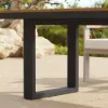 Tevara 8-Piece Rectangular Wood & Aluminium Outdoor Dining Set with Pillar Umbrella – Dark Grey – 183cm