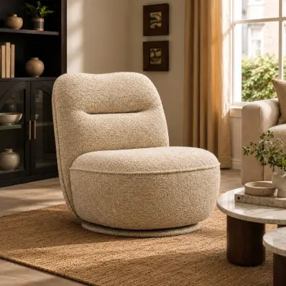Picture of Performance Linen Swivel Slipper Accent Chair – AUD-H3098