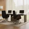 Modern 240 cm Rectangular Smoked Brown Double Desk with Drawers, Seats 2