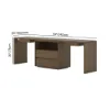 Modern 240 cm Rectangular Smoked Brown Double Desk with Drawers, Seats 2