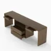 Modern 240 cm Rectangular Smoked Brown Double Desk with Drawers, Seats 2
