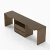 Modern 240 cm Rectangular Smoked Brown Double Desk with Drawers, Seats 2